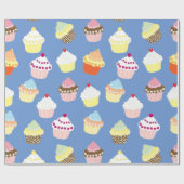 Delicious Decorated Birthday Cupcakes Cadeaupapier (Vlak)