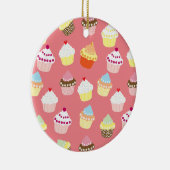 Delicious Decorated Birthday Cupcakes Keramisch Ornament (Rechts)