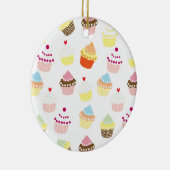Delicious Decorated Birthday Cupcakes Keramisch Ornament (Rechts)