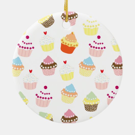 Delicious Decorated Birthday Cupcakes Keramisch Ornament (Achterkant)