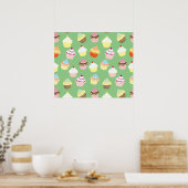 Delicious Decorated Birthday Cupcakes Poster (Keuken)