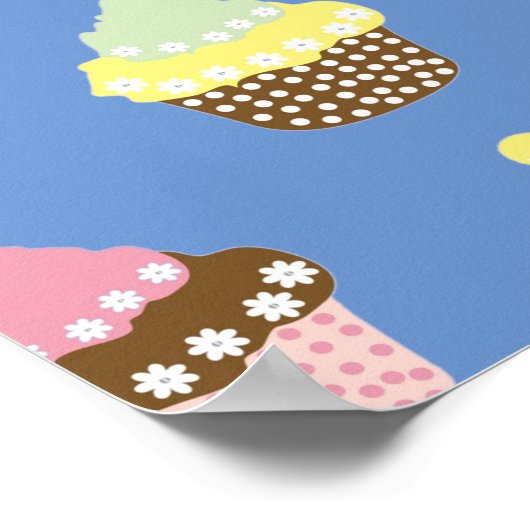 Delicious Decorated Birthday Cupcakes Poster (Hoek)