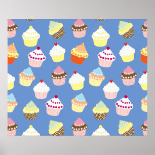 Delicious Decorated Birthday Cupcakes Poster