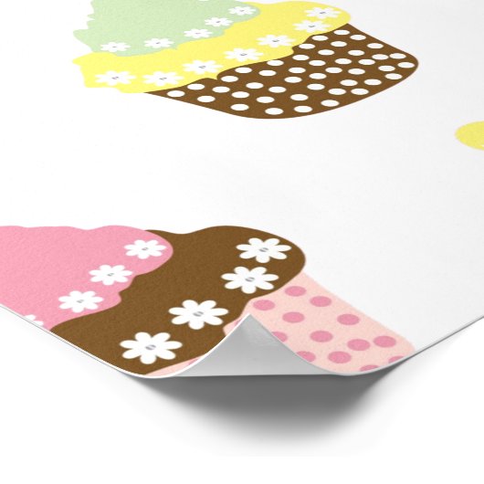 Delicious Decorated Birthday Cupcakes Poster (Hoek)