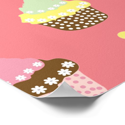 Delicious Decorated Birthday Cupcakes Poster (Hoek)