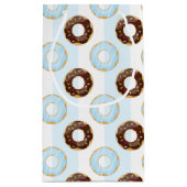 Delicious Donuts Blue Stripes Pattern Gift Bag Klein Cadeauzakje (Achterkant)