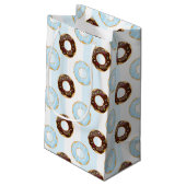 Delicious Donuts Blue Stripes Pattern Gift Bag Klein Cadeauzakje (Achterkant Gekanteld)