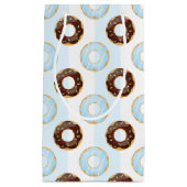 Delicious Donuts Blue Stripes Pattern Gift Bag Klein Cadeauzakje (Voorkant)