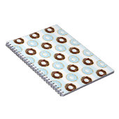 Delicious Donuts Blue Stripes Pattern Notitieboek (Rechterzijde)
