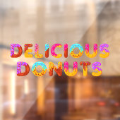 Delicious Donuts Cartoon Glazed Sprinkles Raamsticker (Vel 2)