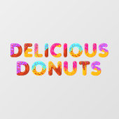 Delicious Donuts Cartoon Glazed Sprinkles Raamsticker (Vel)
