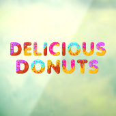 Delicious Donuts Cartoon Glazed Sprinkles Raamsticker (Vel 3)