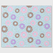 Delicious Donuts Inpakpapier op Blauw (Vlak)