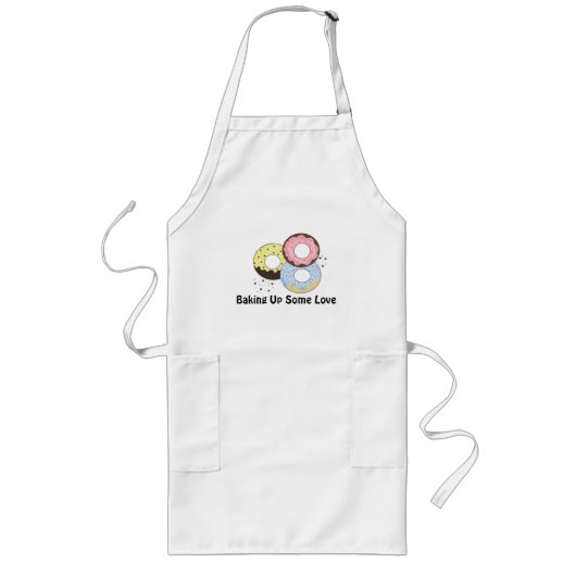 Delicious Donuts met Gezegde Lang Schort (Voorkant)