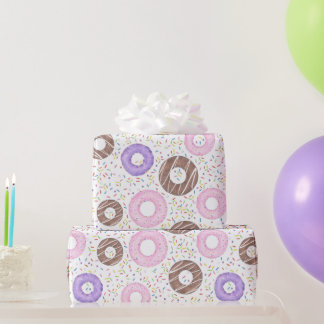 Delicious Donuts on White Wrapping Paper Cadeaupapier