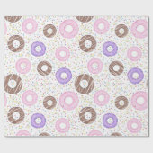 Delicious Donuts on White Wrapping Paper Cadeaupapier (Vlak)