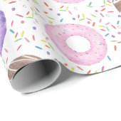 Delicious Donuts on White Wrapping Paper Cadeaupapier (Rol Hoek)