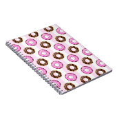 Delicious Donuts Pink Stripes Pattern Notitieboek (Rechterzijde)