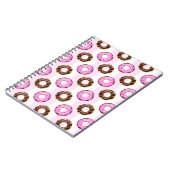 Delicious Donuts Pink Stripes Pattern Notitieboek (Linkerzijde)