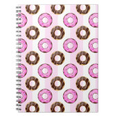 Delicious Donuts Pink Stripes Pattern Notitieboek (Voorkant)