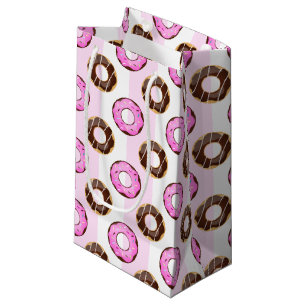 Delicious Donuts roze Stripes Pattern Gift Bag Klein Cadeauzakje