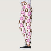 Delicious Donuts roze Stripes Pattern Leggings (Links)