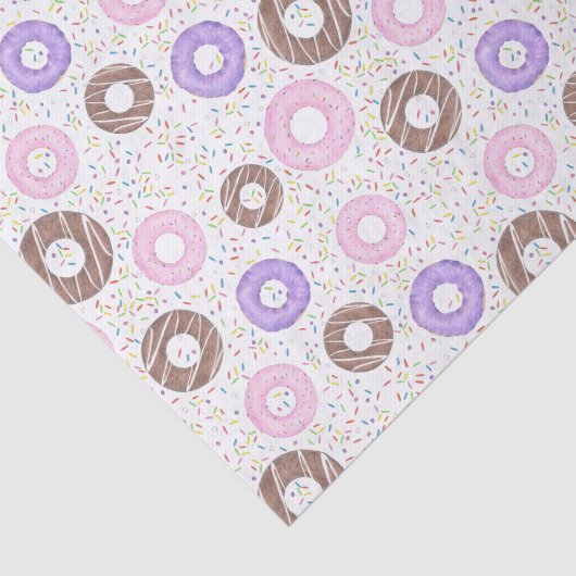 Delicious Donuts Tissue Paper on White Tissuepapier (Detail)