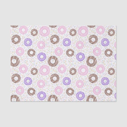 Delicious Donuts Tissue Paper op Wit Tissuepapier (Voorkant)