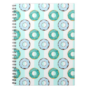 Delicious Donuts Turquoise Stripes Notitieboek