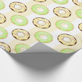 Delicious Donuts Yellow Stripes Wrapping Paper Cadeaupapier (Hoek)