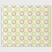 Delicious Donuts Yellow Stripes Wrapping Paper Cadeaupapier (Vlak)