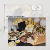 Delicious Drie deli-platforms met ballonnen Briefkaart (Voorkant / Achterkant)