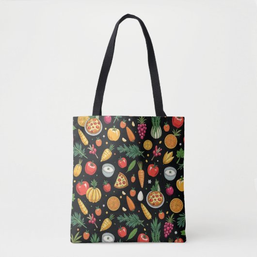 Delicious Food Fiesta | Vibrant Culinary Tote Bag (Voorkant)
