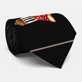 Delicious Food on Forks Black Stropdas