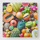 Delicious Fruitbeoordeling Vierkante Klok (Voorkant)