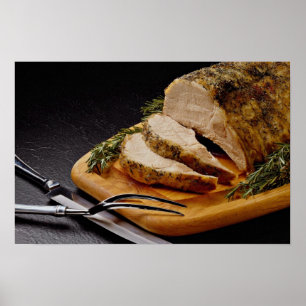 Delicious gesneden varkensstaafje poster