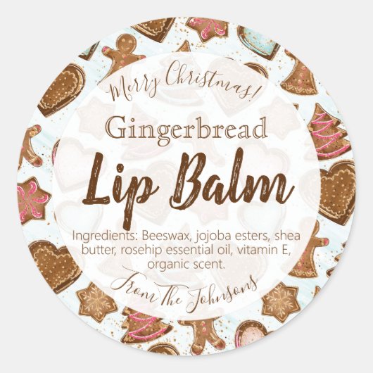 Delicious Gingerbrood Scented Lip Balm Labels (Voorkant)