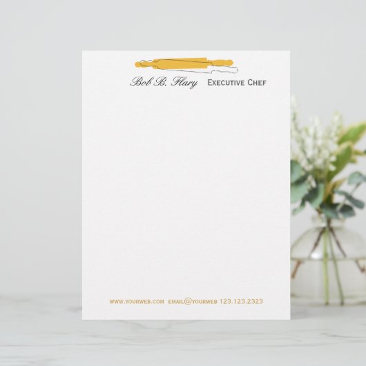 Delicious Gourmet Cooking Chef Restaurant Custom Briefhoofd (Staand voorkant)