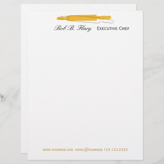 Delicious Gourmet Cooking Chef Restaurant Custom Briefhoofd (Voorkant / Achterkant)