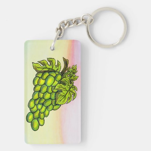 Delicious Green Grapevine schilderpastelkleuren Sleutelhanger (achterkant)