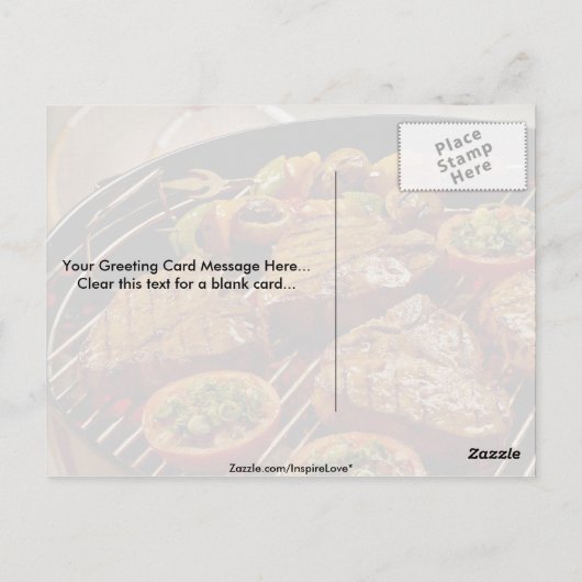 Delicious Grilled T-botsteaks Briefkaart (Achterkant)