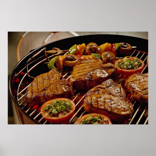 Delicious Grilled T-botsteaks Poster (Voorkant)