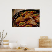 Delicious Grilled T-botsteaks Poster (Keuken)