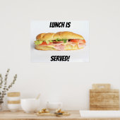 Delicious Ham & Cheese Sub Sandwich Poster (Keuken)