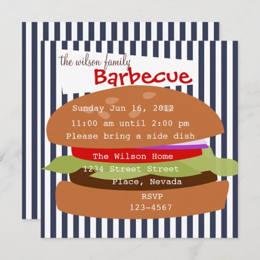 Delicious Hamburger Kaart (Voorkant / Achterkant)