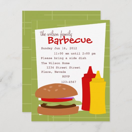 Delicious Hamburger Kaart (Voorkant / Achterkant)