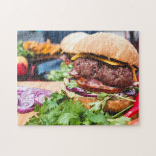 Delicious hamburger met alle vezels legpuzzel