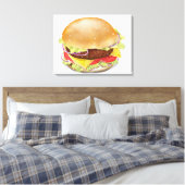Delicious hamburger of cheeseburger. canvas afdruk (Insitu (Slaapkamer))