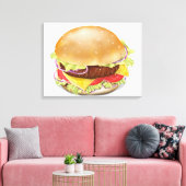Delicious hamburger of cheeseburger. canvas afdruk (Insitu (Woonkamer))