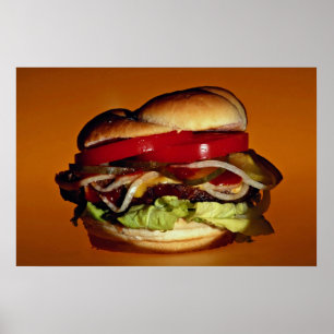 Delicious Hamburger voor liefhebbers van voedsel Poster